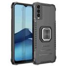 For vivo Y20 / Y20i / Y20s / Y12a / Y12s Fierce Warrior Series Armor All-inclusive Shockproof Aluminum Alloy + TPU Protective Case with Ring Holder(Black) - 1