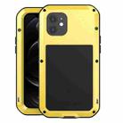 For iPhone 12 LOVE MEI Metal Shockproof Life Waterproof Dustproof Protective Case(Yellow) - 1