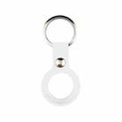 Liquid Silicone Shockproof Protective Cover Soft Case with Keychain Ring For AirTag(White) - 1