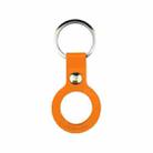 Liquid Silicone Shockproof Protective Cover Soft Case with Keychain Ring For AirTag(Orange) - 1