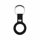 Liquid Silicone Shockproof Protective Cover Soft Case with Keychain Ring For AirTag(Black) - 1