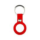 Liquid Silicone Shockproof Protective Cover Soft Case with Keychain Ring For AirTag(Red) - 1
