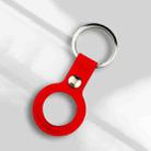 Liquid Silicone Shockproof Protective Cover Soft Case with Keychain Ring For AirTag(Red) - 2