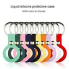 Liquid Silicone Shockproof Protective Cover Soft Case with Keychain Ring For AirTag(Red) - 4