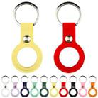 Liquid Silicone Shockproof Protective Cover Soft Case with Keychain Ring For AirTag(Red) - 5