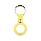 Liquid Silicone Shockproof Protective Cover Soft Case with Keychain Ring For AirTag(Yellow) - 1