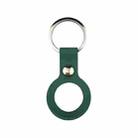 Liquid Silicone Shockproof Protective Cover Soft Case with Keychain Ring For AirTag(Deep Green) - 1