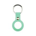 Liquid Silicone Shockproof Protective Cover Soft Case with Keychain Ring For AirTag(Light Green) - 1