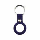 Liquid Silicone Shockproof Protective Cover Soft Case with Keychain Ring For AirTag(Dark Blue) - 1