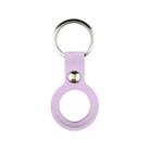 Liquid Silicone Shockproof Protective Cover Soft Case with Keychain Ring For AirTag(Lavender Purple) - 1