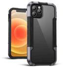Metal Shockproof Transparent Protective Case For iPhone 12 / 12 Pro(Gray + Black) - 1