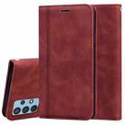 For Samsung Galaxy A32 4G Frosted Business Magnetic Horizontal Flip PU Leather Case with Holder & Card Slot & Lanyard(Brown) - 1