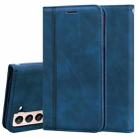For Samsung Galaxy S21+ 5G Frosted Business Magnetic Horizontal Flip PU Leather Case with Holder & Card Slot & Lanyard(Blue) - 1