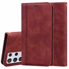 For Samsung Galaxy S21 Ultra 5G Frosted Business Magnetic Horizontal Flip PU Leather Case with Holder & Card Slot & Lanyard(Brown) - 1
