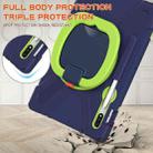 For Samsung Galaxy Tab S8 / Galaxy Tab S7 T870 / T875 Silicone + PC Protective Case with Holder & Shoulder Strap(Navy Blue + Yellow Green) - 3