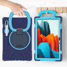 For Samsung Galaxy Tab S8 / Galaxy Tab S7 T870 / T875 Silicone + PC Protective Case with Holder & Shoulder Strap(Navy Blue + Blue) - 4