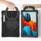 For Samsung Galaxy Tab S8 / Galaxy Tab S7 T870 / T875 Silicone + PC Protective Case with Holder & Shoulder Strap(Black+Black) - 4
