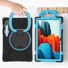 For Samsung Galaxy Tab S8 / Galaxy Tab S7 T870 / T875 Silicone + PC Protective Case with Holder & Shoulder Strap(Black+Blue) - 4