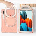 For Samsung Galaxy Tab S8 / Galaxy Tab S7 T870 / T875 Silicone + PC Protective Case with Holder & Shoulder Strap(Rose Gold) - 4