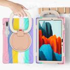 For Samsung Galaxy Tab S8 / Galaxy Tab S7 T870 / T875 Silicone + PC Protective Case with Holder & Shoulder Strap(Colorful Pink) - 4