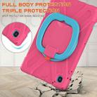 For iPad 9.7 inch (2018/2017) Silicone + PC Protective Case with Holder & Shoulder Strap(Rose red+Blue) - 3