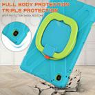 For iPad 9.7 inch (2018/2017) Silicone + PC Protective Case with Holder & Shoulder Strap(Light blue+Yellow Green) - 3