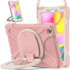 For Samsung Galaxy Tab A 8.0 (2019) T290 / T295 Silicone + PC Protective Case with Holder & Shoulder Strap(Rose Gold) - 1