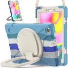 For Samsung Galaxy Tab A 8.0 (2019) T290 / T295 Silicone + PC Protective Case with Holder & Shoulder Strap(Colorful Blue) - 1