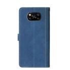For Xiaomi Poco X3 NFC Stitching Skin Feel Magnetic Buckle Horizontal Flip PU Leather Case with Holder & Card Slots & Wallet(Blue) - 3