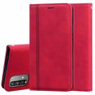 For Xiaomi Poco M3 Frosted Business Magnetic Horizontal Flip PU Leather Case with Holder & Card Slot & Lanyard(Red) - 1