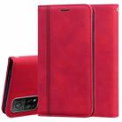 For Xiaomi Mi 10T Pro 5G Frosted Business Magnetic Horizontal Flip PU Leather Case with Holder & Card Slot & Lanyard(Red) - 1