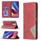 For Xiaomi Mi 11i / Poco F3 / Redmi K40 Rhombus Texture Horizontal Flip Magnetic Leather Case with Holder & Card Slots(Red) - 1