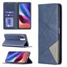 For Xiaomi Mi 11i / Poco F3 / Redmi K40 Rhombus Texture Horizontal Flip Magnetic Leather Case with Holder & Card Slots(Blue) - 1