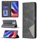 For Xiaomi Mi 11i / Poco F3 / Redmi K40 Rhombus Texture Horizontal Flip Magnetic Leather Case with Holder & Card Slots(Black) - 1