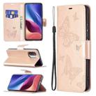 For Xiaomi Mi 11i / Poco F3 / Redmi K40 Two Butterflies Embossing Pattern Horizontal Flip Leather Case with Holder & Card Slot & Wallet & Lanyard(Rose Gold) - 1