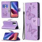 For Xiaomi Mi 11i / Poco F3 / Redmi K40 Two Butterflies Embossing Pattern Horizontal Flip Leather Case with Holder & Card Slot & Wallet & Lanyard(Purple) - 1