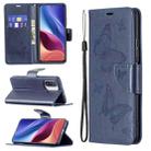 For Xiaomi Mi 11i / Poco F3 / Redmi K40 Two Butterflies Embossing Pattern Horizontal Flip Leather Case with Holder & Card Slot & Wallet & Lanyard(Dark Blue) - 1