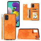 For Xiaomi Redmi Note 9 4G (CN Version) Mandala Embossed PU + TPU Case with Holder & Card Slots & Photo Frame & Strap(Orange) - 1