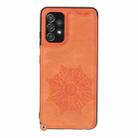 For Samsung Galaxy A32 4G Mandala Embossed PU + TPU Case with Holder & Card Slots & Photo Frame & Strap(Orange) - 2