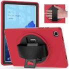 For Samsung Galaxy Tab A7 10.4(2020) T500 / T505 360 Degree Rotation PC + TPU Protective Case with Holder & Hand-strap & Pen Slot(Red) - 1