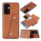 For OnePlus 9 Pro Double Buckle PU + TPU Shockproof Magnetic Protective Case with Card Slot & Holder(Brown) - 1