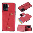 For OPPO A94 Double Buckle PU + TPU Shockproof Magnetic Protective Case with Card Slot & Holder(Red) - 1