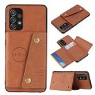 For Samsung Galaxy A32 4G Double Buckle PU + TPU Shockproof Magnetic Protective Case with Card Slot & Holder(Brown) - 1