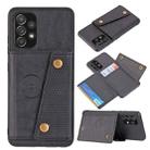 For Samsung Galaxy A32 4G Double Buckle PU + TPU Shockproof Magnetic Protective Case with Card Slot & Holder(Black) - 1