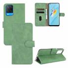 For OPPO A54 4G Solid Color Skin Feel Magnetic Buckle Horizontal Flip Calf Texture PU Leather Case with Holder & Card Slots & Wallet(Green) - 1