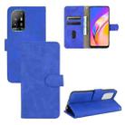 For OPPO F19 Pro /  A94 5G Solid Color Skin Feel Magnetic Buckle Horizontal Flip Calf Texture PU Leather Case with Holder & Card Slots & Wallet(Blue) - 1