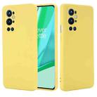 For OnePlus 9 Pro Solid Color Liquid Silicone Dropproof Full Coverage Protective Case(Yellow) - 1