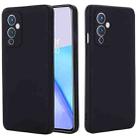 For OnePlus 9 Solid Color Liquid Silicone Dropproof Full Coverage Protective Case(Black) - 1