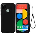 For Google Pixel 5A Solid Color Liquid Silicone Dropproof Full Coverage Protective Case(Black) - 1