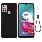 For Motorola Moto G30 / G10 Solid Color Liquid Silicone Dropproof Full Coverage Protective Case(Black) - 1